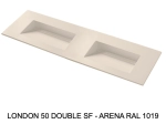 Plan vasque double lavabo, sur mesure : L 120 à 201 x P 40 à 51 cm, finition lisse, 10 couleurs au choix, Anti bactérien, résine Akrytan® teinté dans la masse, Livraison Offerte.